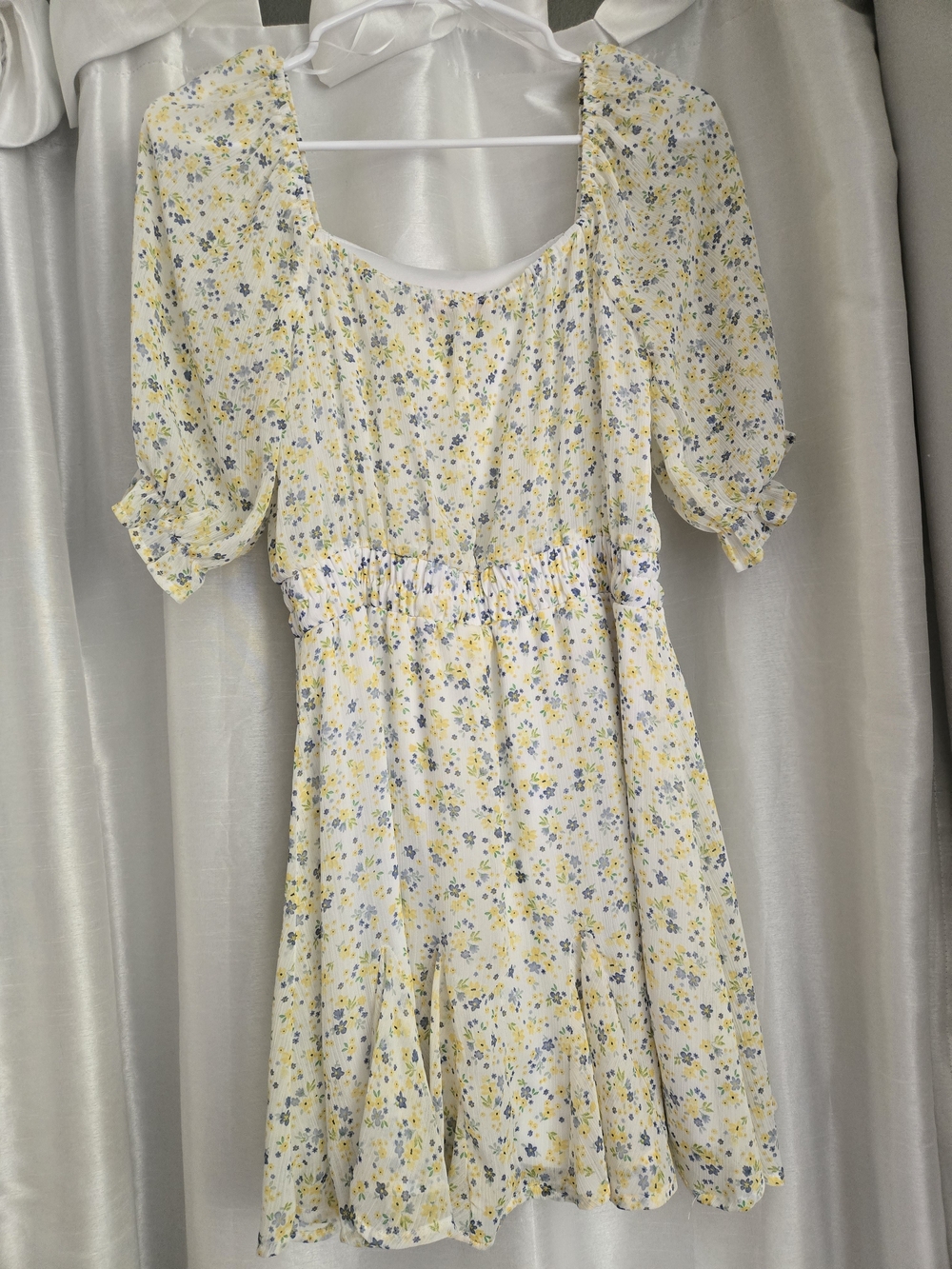Mi Ami Yellow Floral Square-Neck Mini Dress - Picture 2 of 3